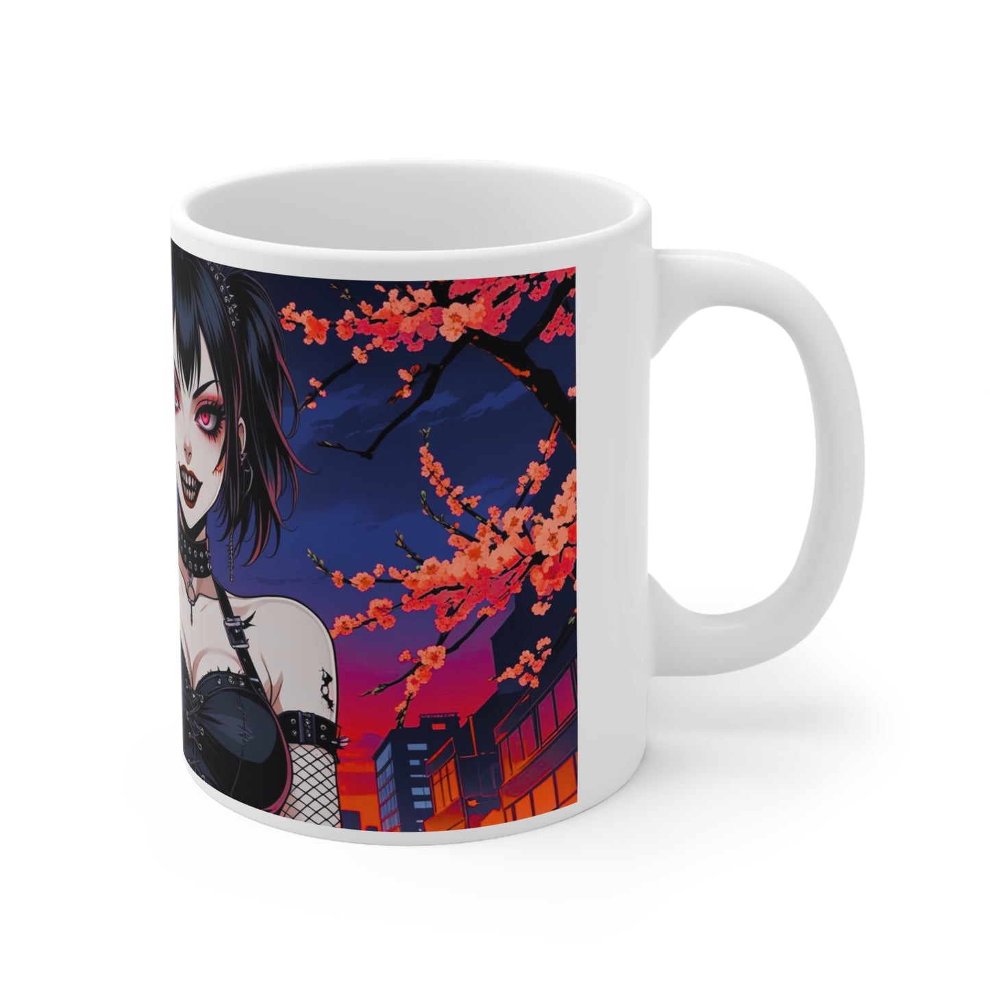 Gothic Art Mug, Alternative Style, Halloween Decor, Gift for Hot Beverage lovers, 11oz & 15oz Ceramic Mug