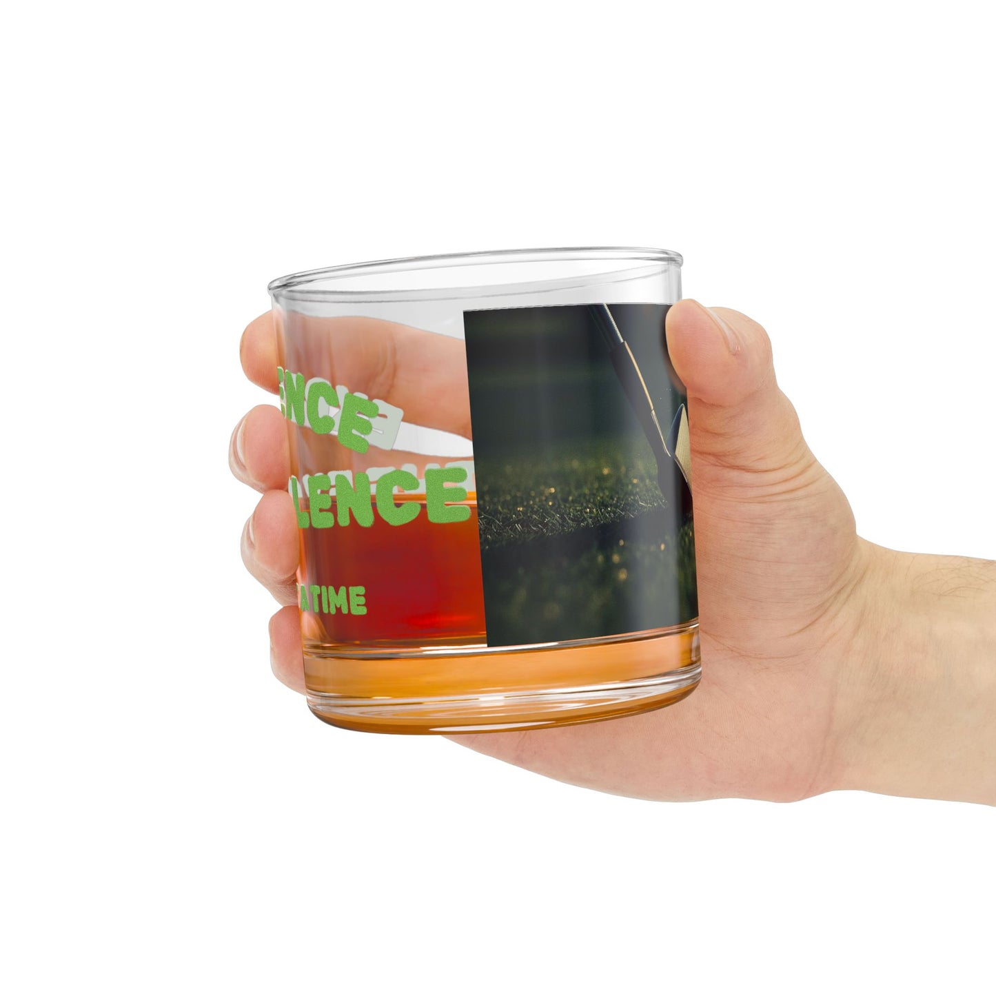 10oz Rocks Glass - Experience the Excellence, Golf Gifts, Sports Bar Decor, Unique Drinks Glass, Ideal Gift