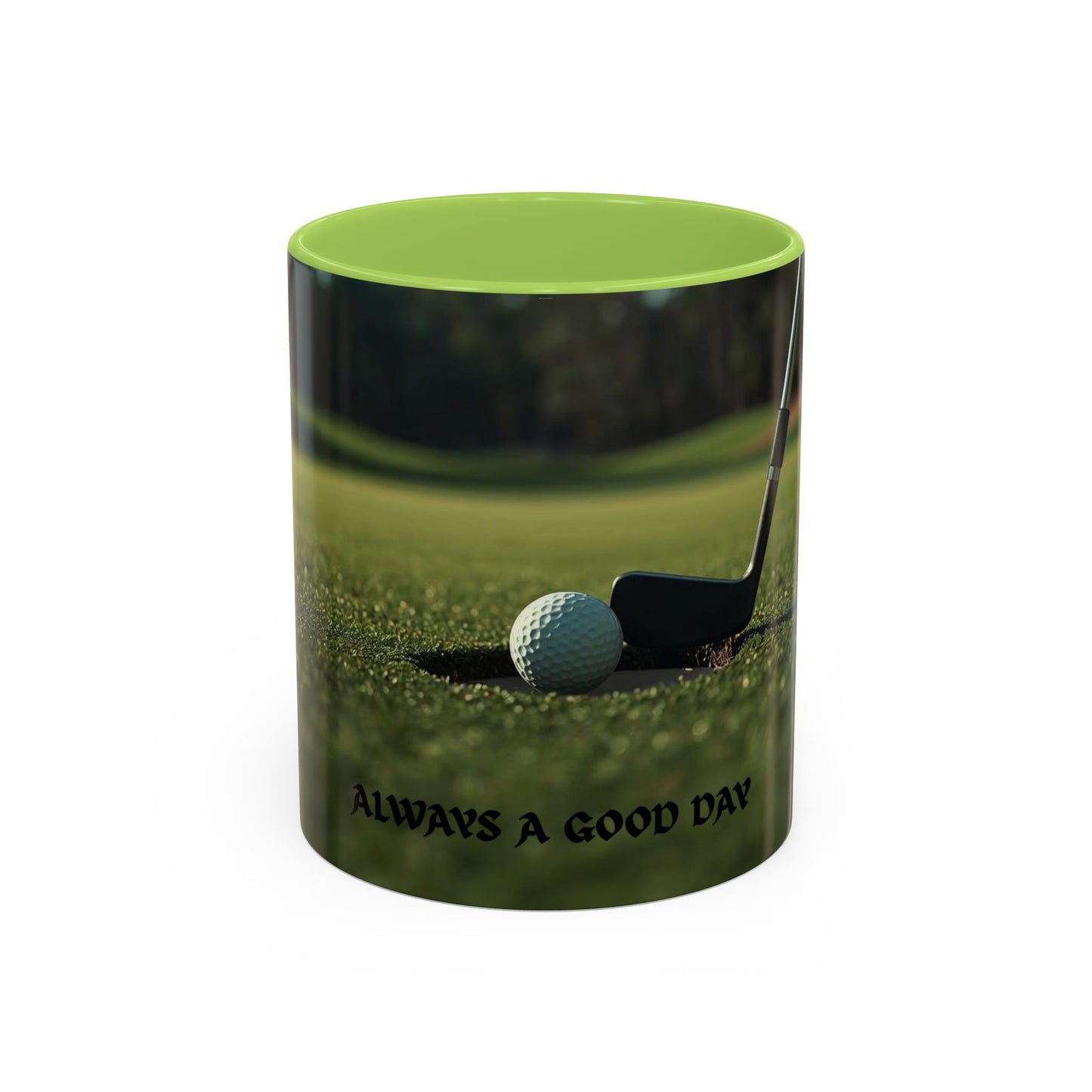 Golf-Inspired Accent Coffee or Tea Mug | Perfect Gift for Golf Lovers | Always A Good Day | Coffee or Tea Mug for Golfers