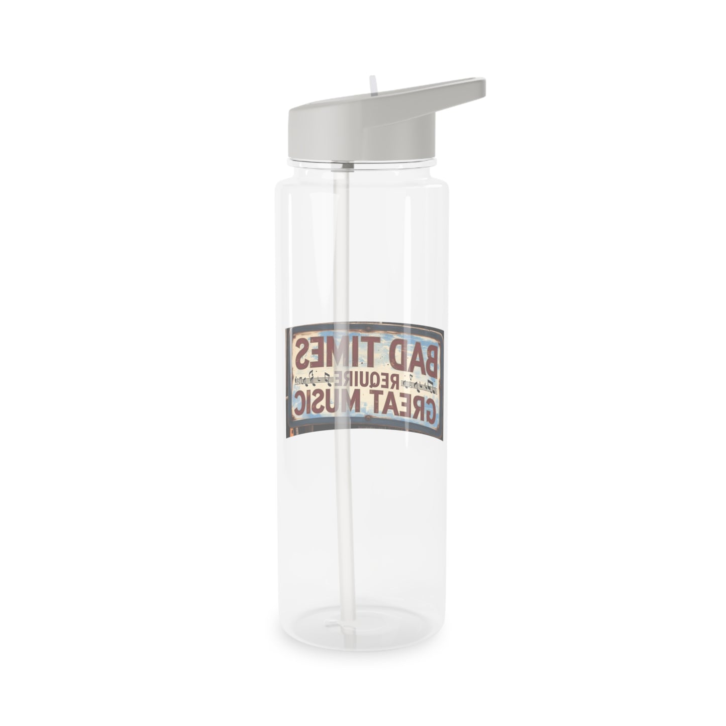 Water Bottle with Musical Vibe Logo and Straw - the go to bottle for anyone who wants to stay hydrated on the go!