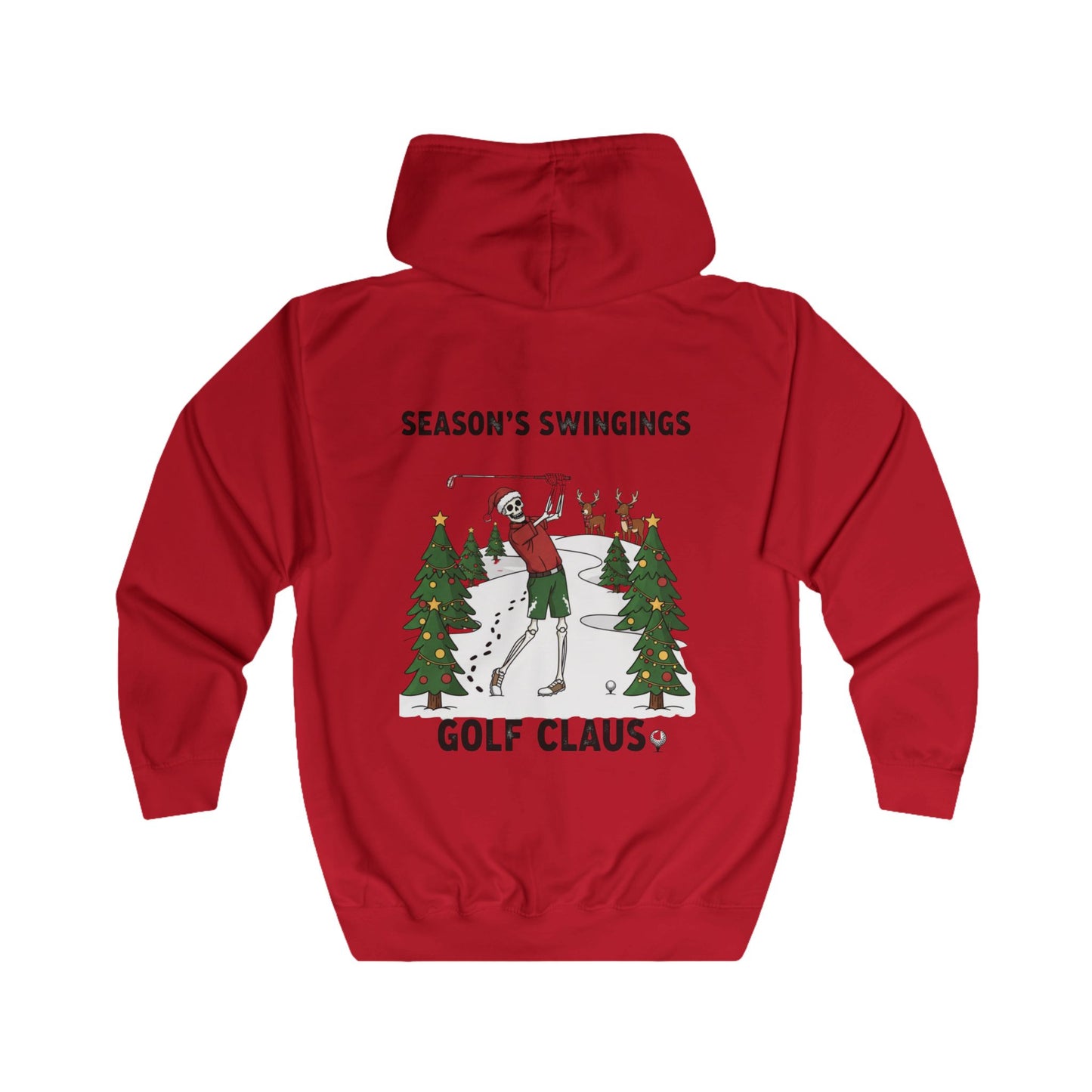 Golf Claus Christmas Full Zip Hoodie – Season’s Swingings Golf Hoodie