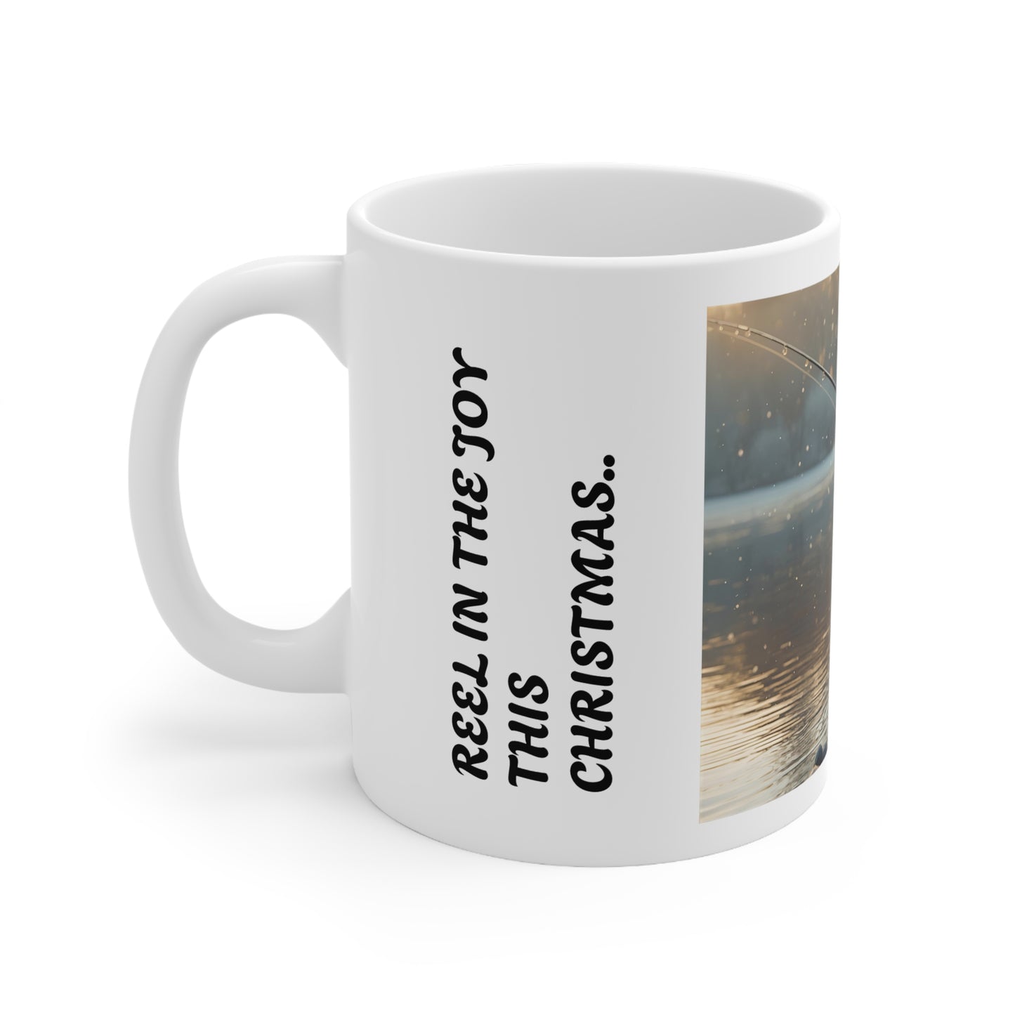 Reel in the Joy Mug - Perfect for Christmas, Holiday Gift, Fisherman Mug, Unique Christmas Fishing Decor