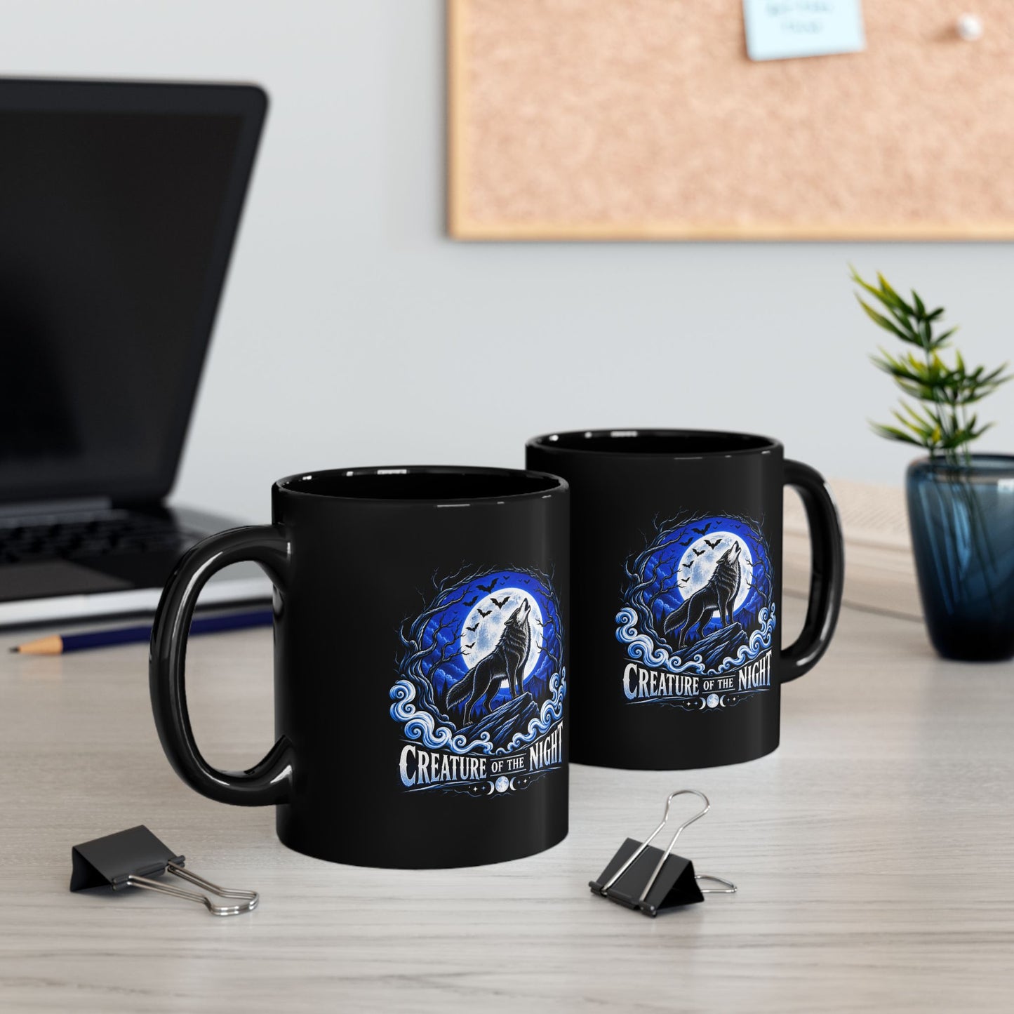 Creature of the Night Werewolf Black Mug – Gothic Full Moon Mug