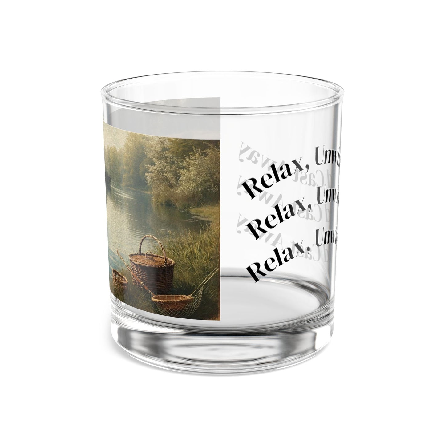 Fishing Rocks Glass,   Unwind and Cast Away ,  Perfect Gift for Home, Office, or Celebrations