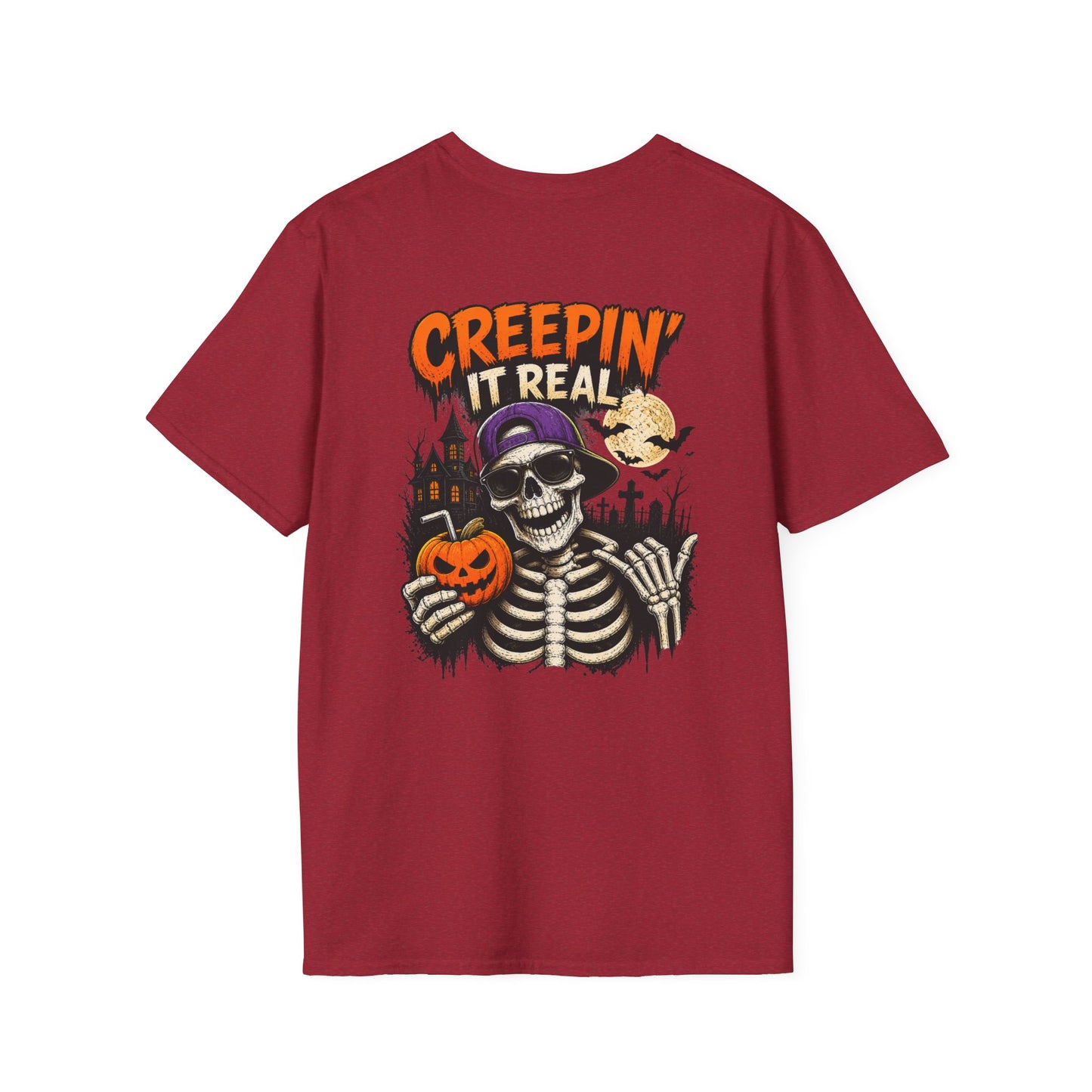 Creepin’ It Real Halloween T-Shirt – Skeleton Graphic Tee