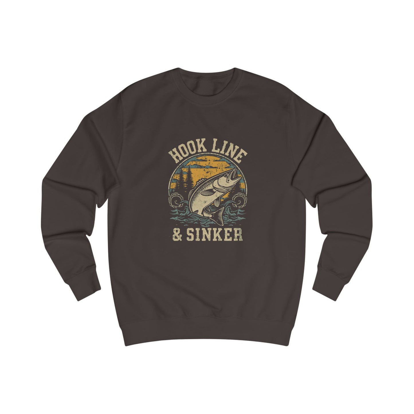 Fishing Themed Unisex Sweatshirt, Hook Line & Sinker Apparel, Cozy Gift for Anglers, Casual Outdoor Wear, Perfect for Birthdays & Holidays