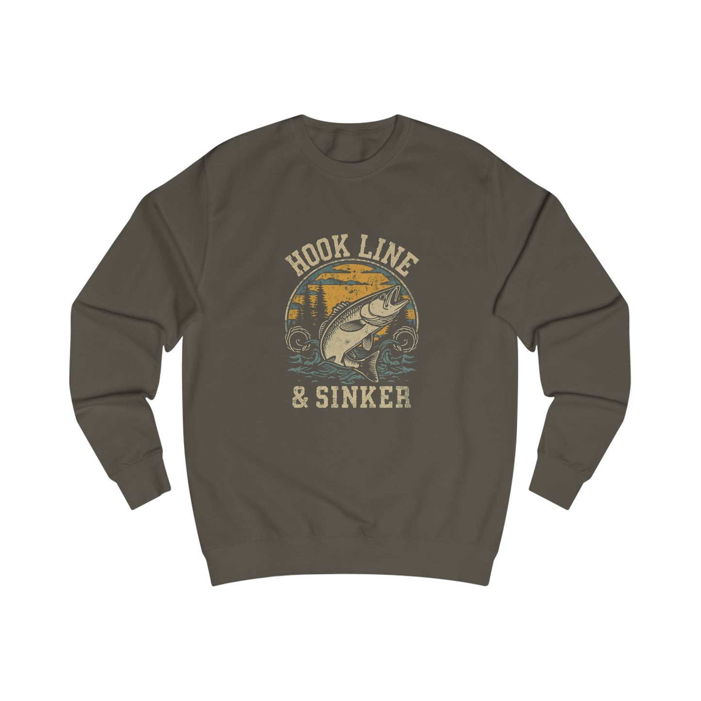 Fishing Themed Unisex Sweatshirt, Hook Line & Sinker Apparel, Cozy Gift for Anglers, Casual Outdoor Wear, Perfect for Birthdays & Holidays