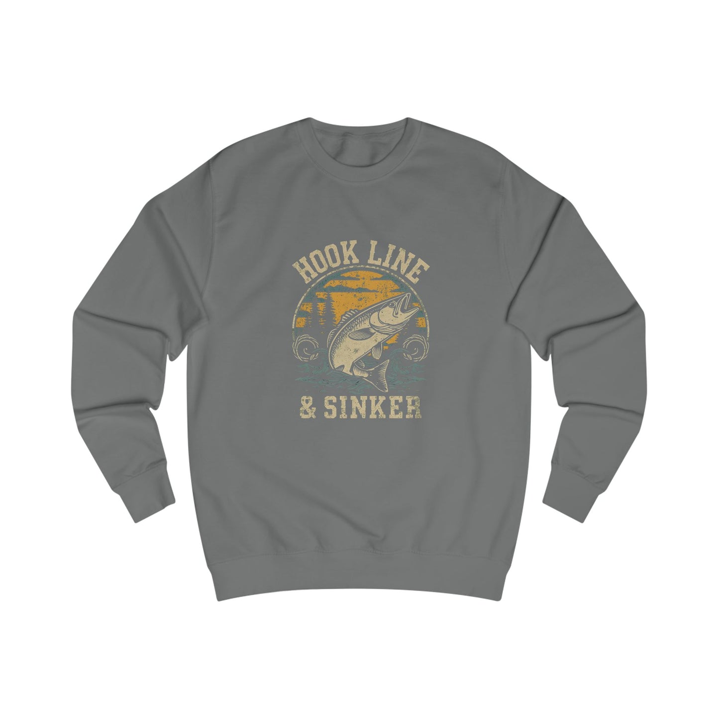 Fishing Themed Unisex Sweatshirt, Hook Line & Sinker Apparel, Cozy Gift for Anglers, Casual Outdoor Wear, Perfect for Birthdays & Holidays