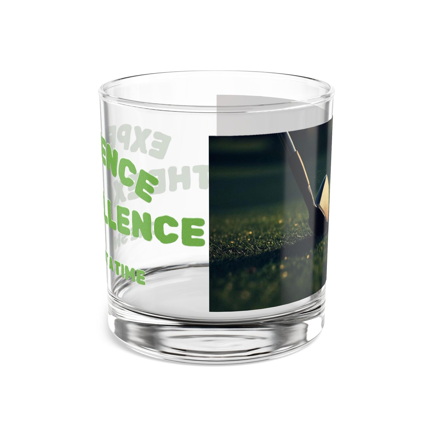 10oz Rocks Glass - Experience the Excellence, Golf Gifts, Sports Bar Decor, Unique Drinks Glass, Ideal Gift