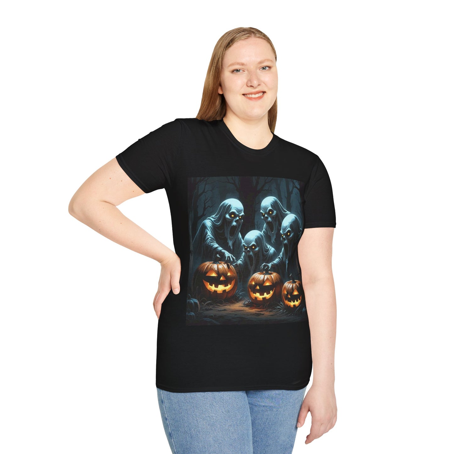 Spooky Ghosts Halloween T-Shirt, Unisex Halloween Costume, Funny Horror Tee, Pumpkin Shirt, Fall Festival Apparel