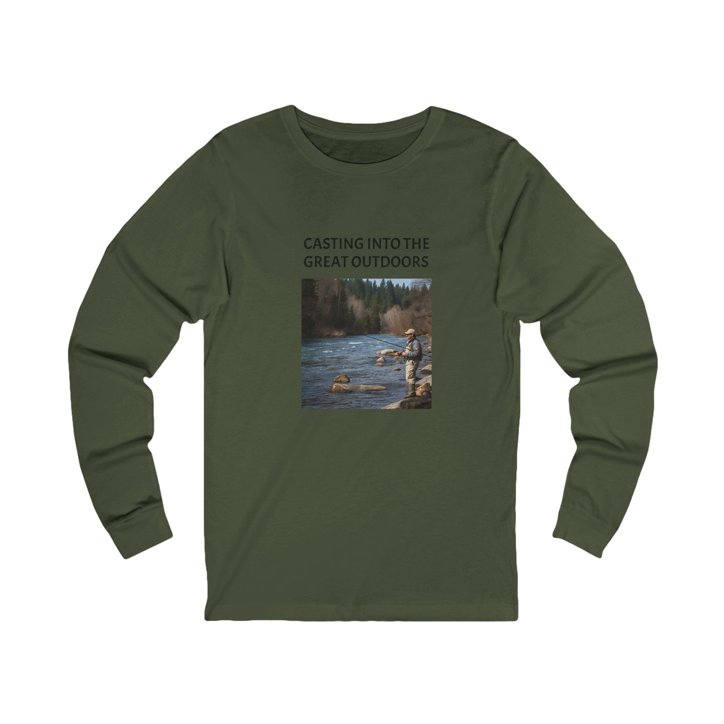 Casting off  Long Sleeve Tee, Casual Wear, Fishing Gift, Nature Lover Apparel, Unisex Outdoor Shirt