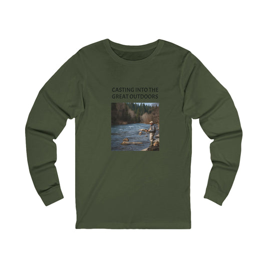 Casting off  Long Sleeve Tee, Casual Wear, Fishing Gift, Nature Lover Apparel, Unisex Outdoor Shirt