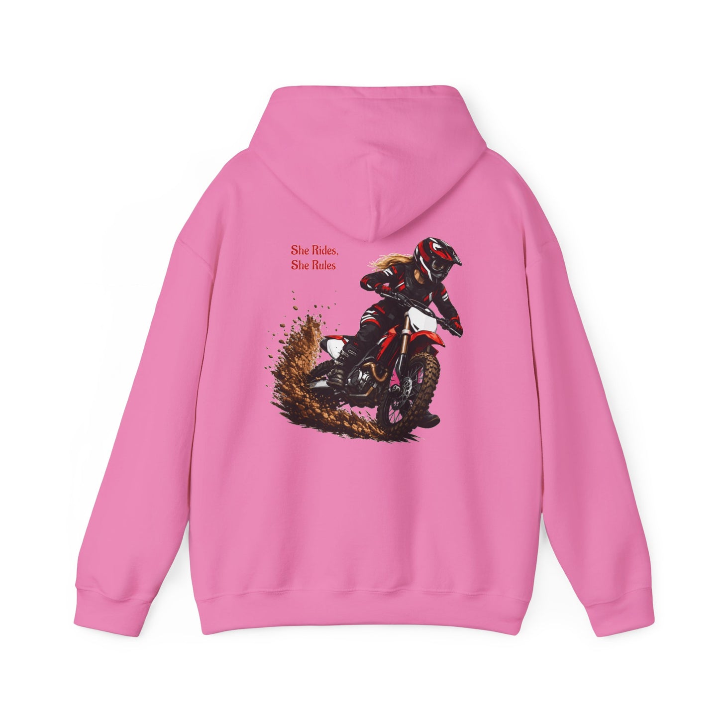 She Rides She Rules Motocross Hoodie — Dirt Bike Racing Sweatshirt for Riders