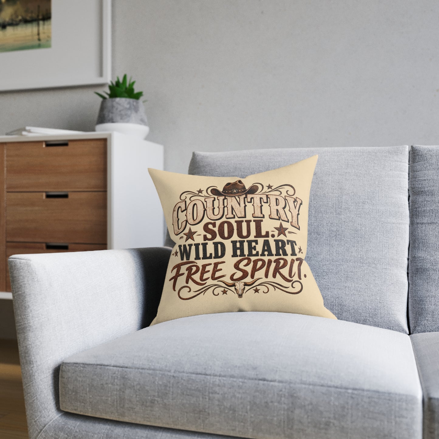 Country Soul Wild Heart Free Spirit Cushion β Western Country Pillow