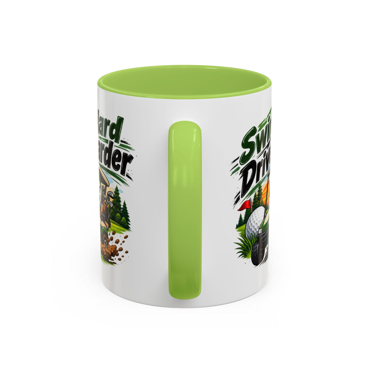 Swing Hard Golf Accent Mug – Drive Harder Golf Cart Design
