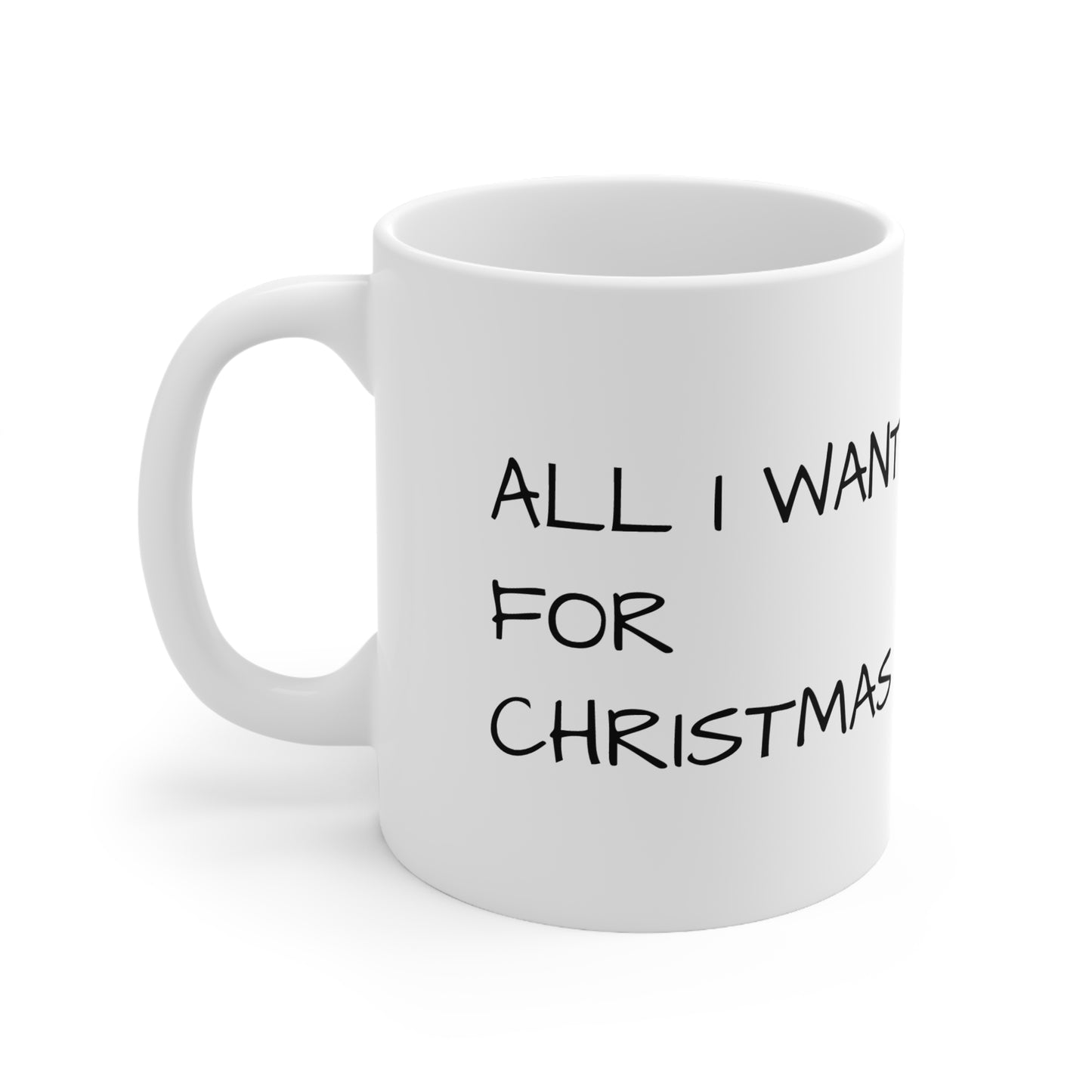 Ceramic Fishing Mug - All I Want for Christmas Mug - Holiday Gift, Festive Kitchen Decor, Xmas Present