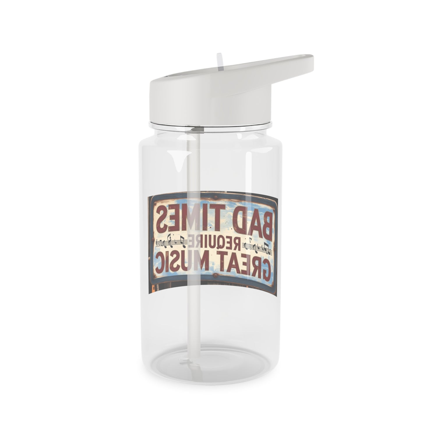 Water Bottle with Musical Vibe Logo and Straw - the go to bottle for anyone who wants to stay hydrated on the go!