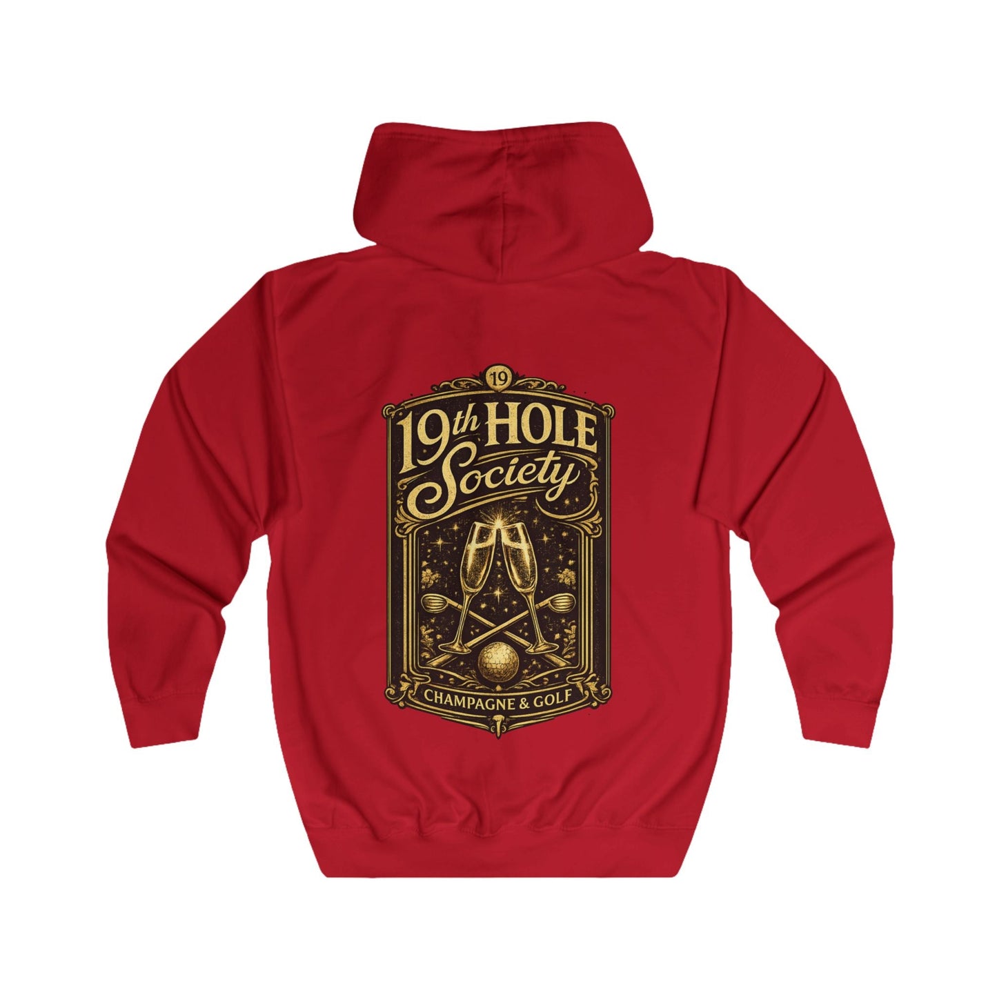 19th Hole Society Champagne and Golf Zip Hoodie - SJM Print Store