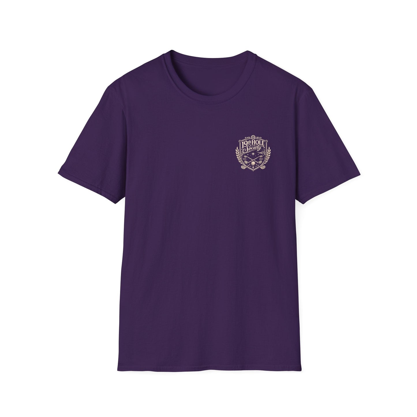 19th Hole Society Golf T-Shirt | Vintage Crest Golf Tee | Premium Clubhouse Style - SJM Print Store