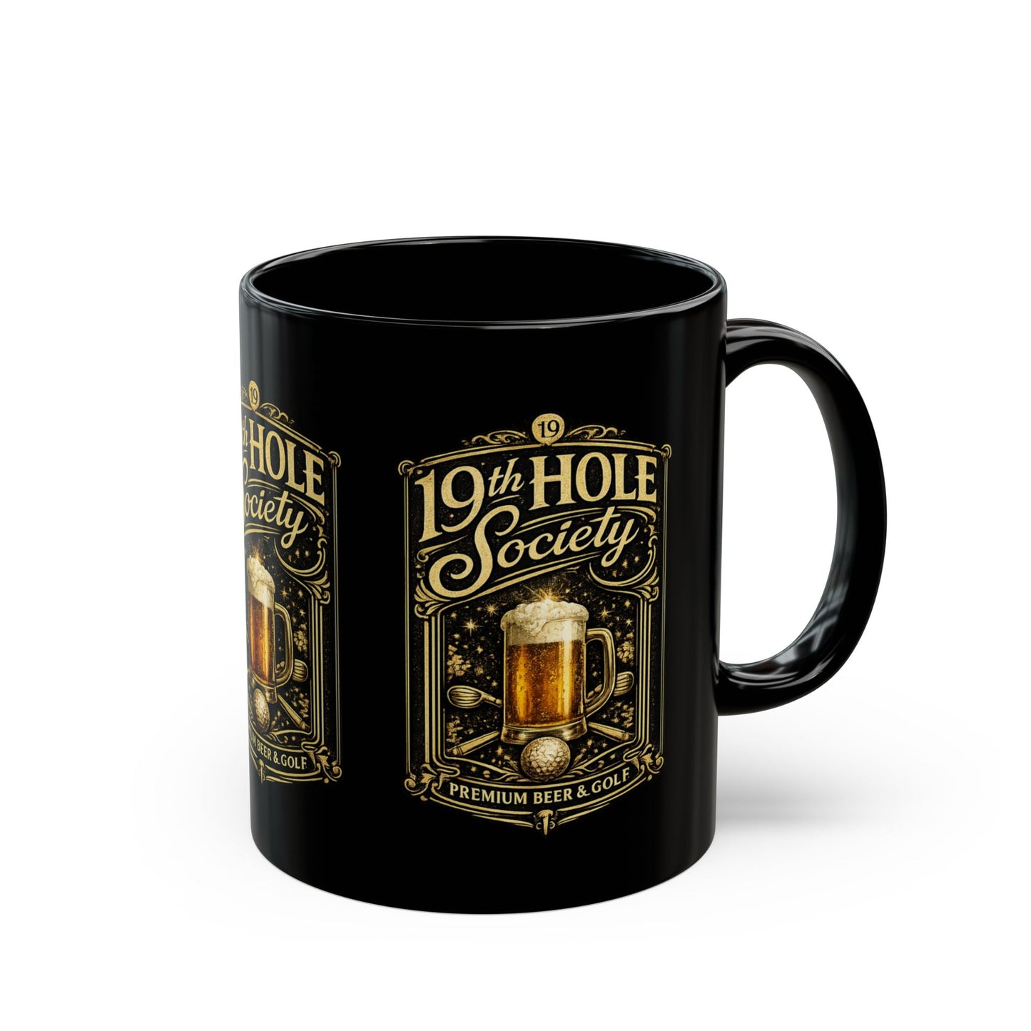 19th Hole Society Premium Beer and Golf Coffee Mug - SJM Print Store