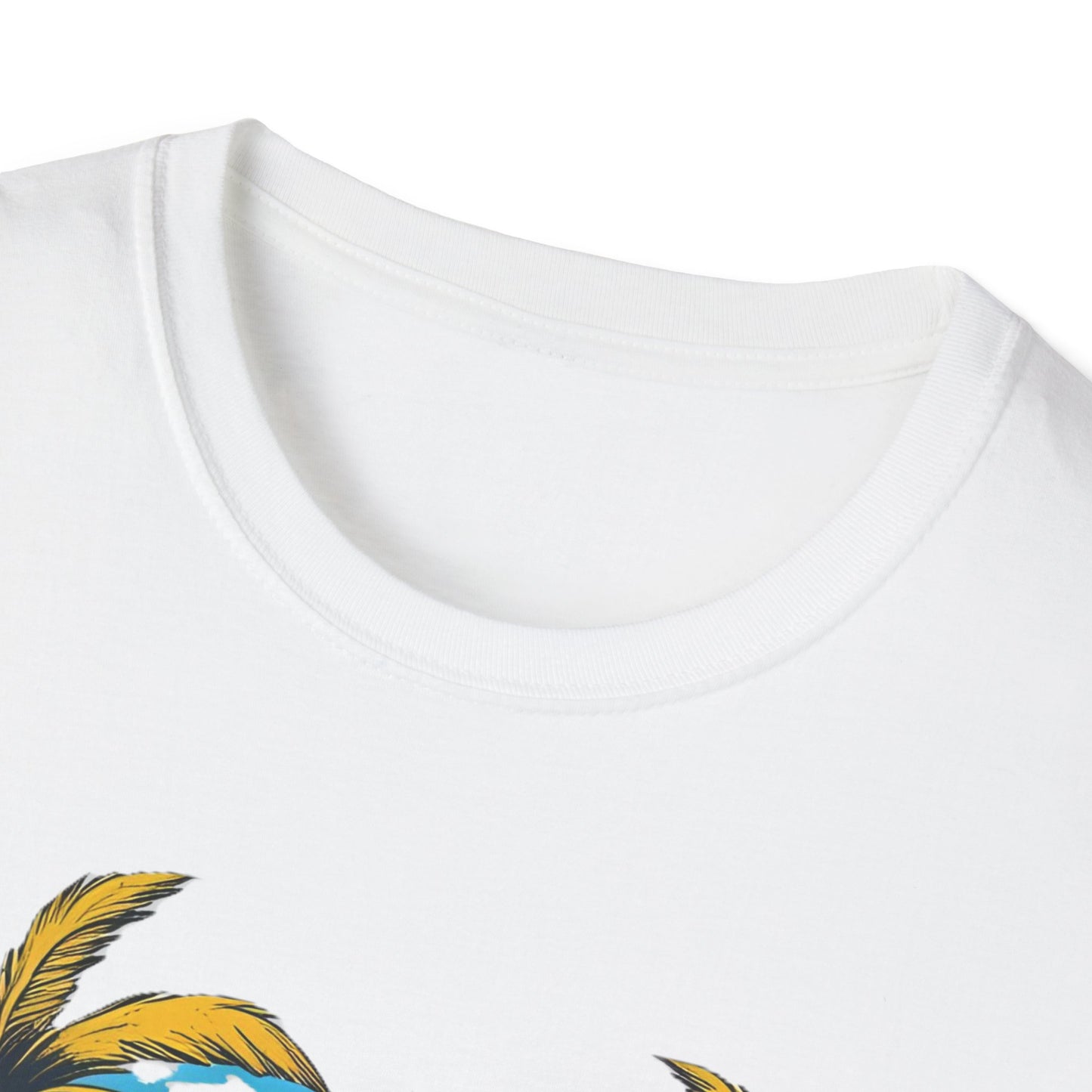 Easy Living Tropical T-Shirt | Unisex Softstyle Tee | Summer Vibes Shirt, Vacation Wear, Gifts for Men and Women, Beach Apparel