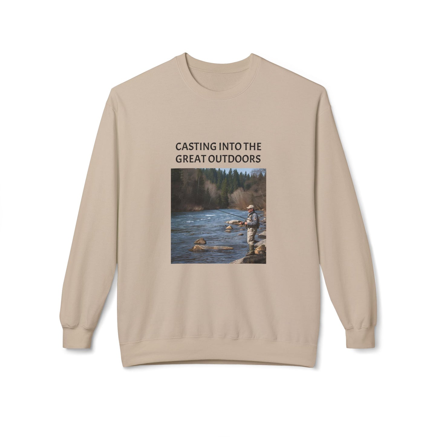 Outdoor Fishing Adventure Crewneck Sweatshirt - Cozy Gift for Nature Lovers, Fishing Enthusiasts, Outdoor Apparel, Casual Sweatshirt