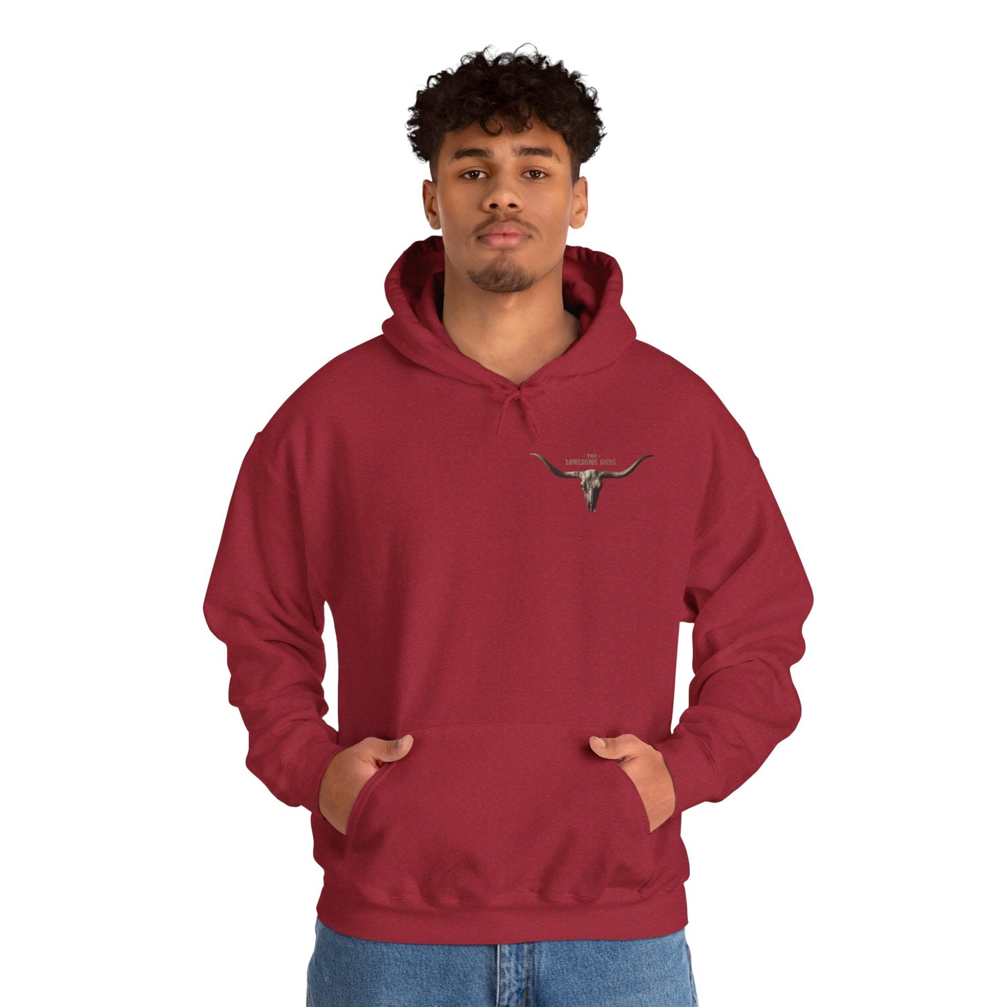 Sweat à capuche graphique Lonesome Gods - Sweat-shirt unisexe en tissu épais avec motifs des deux côtés