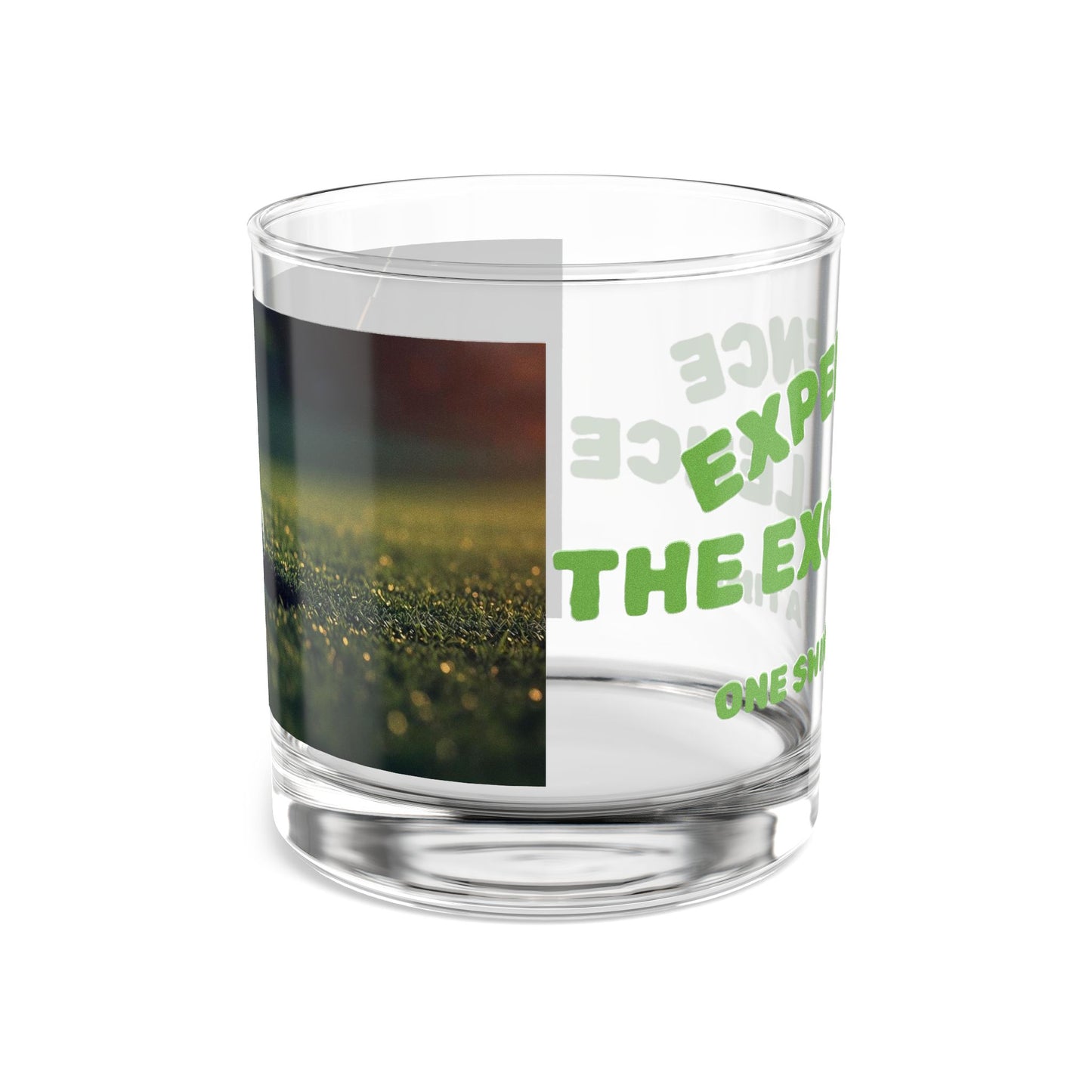 10oz Rocks Glass - Experience the Excellence, Golf Gifts, Sports Bar Decor, Unique Drinks Glass, Ideal Gift