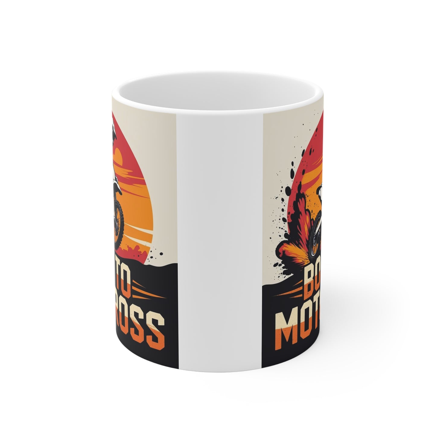 Motocross Mug - Born to Motocross Coffee or Tea Cup, Perfect Gift for Dirt Bike Lovers, Riders, Sports Fans, Birthday or Celebration