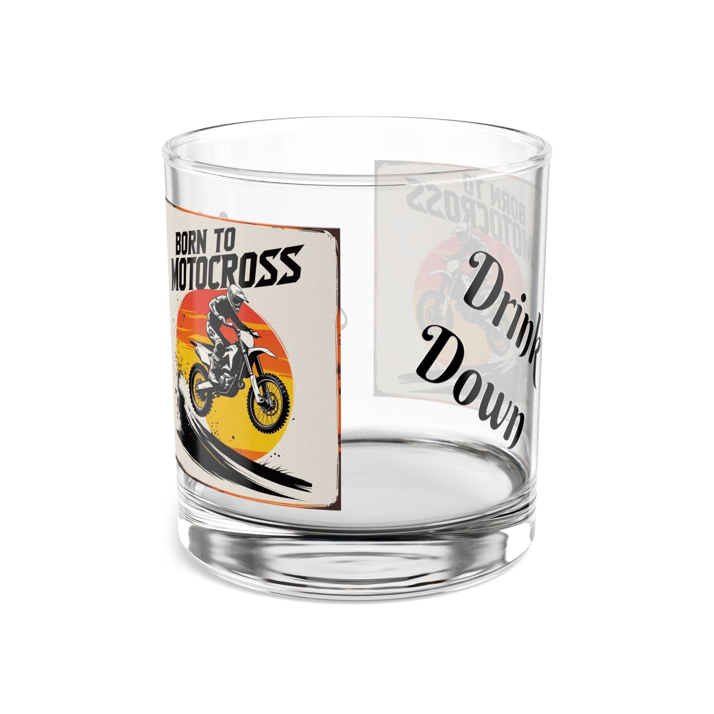 Motocross Rocks Glass - (Whiskey) Throttle Up Design