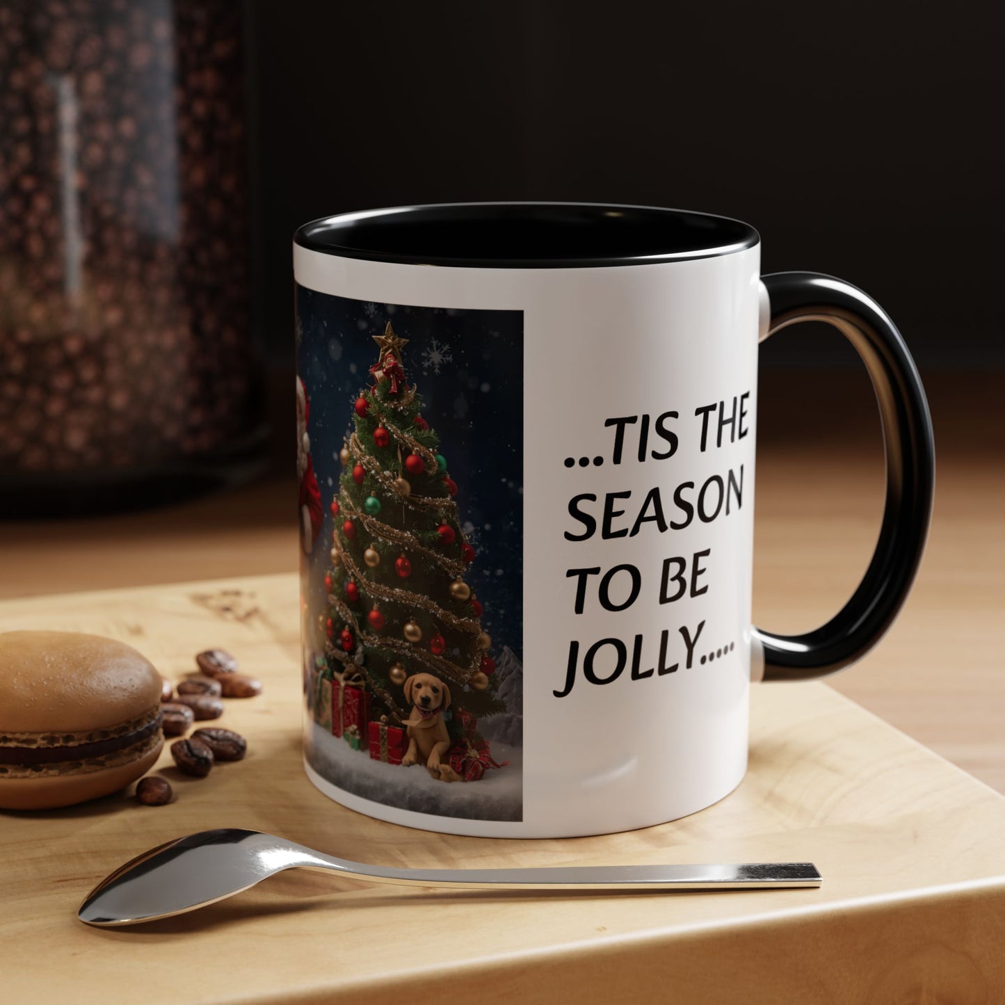 Santa Christmas Mug - Tis the Season to be Jolly - Holiday Gift, Festive Drinkware, Winter Wonderland, Hot Cocoa Cup, Seasonal Decor