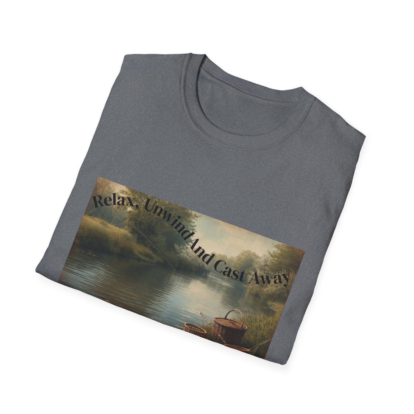 Relax, Unwind, and Cast Away Unisex T-Shirt - Perfect for Nature and Angling Enthusiasts, Gifts for Friends, Casual Wear, Outdoor Adventures