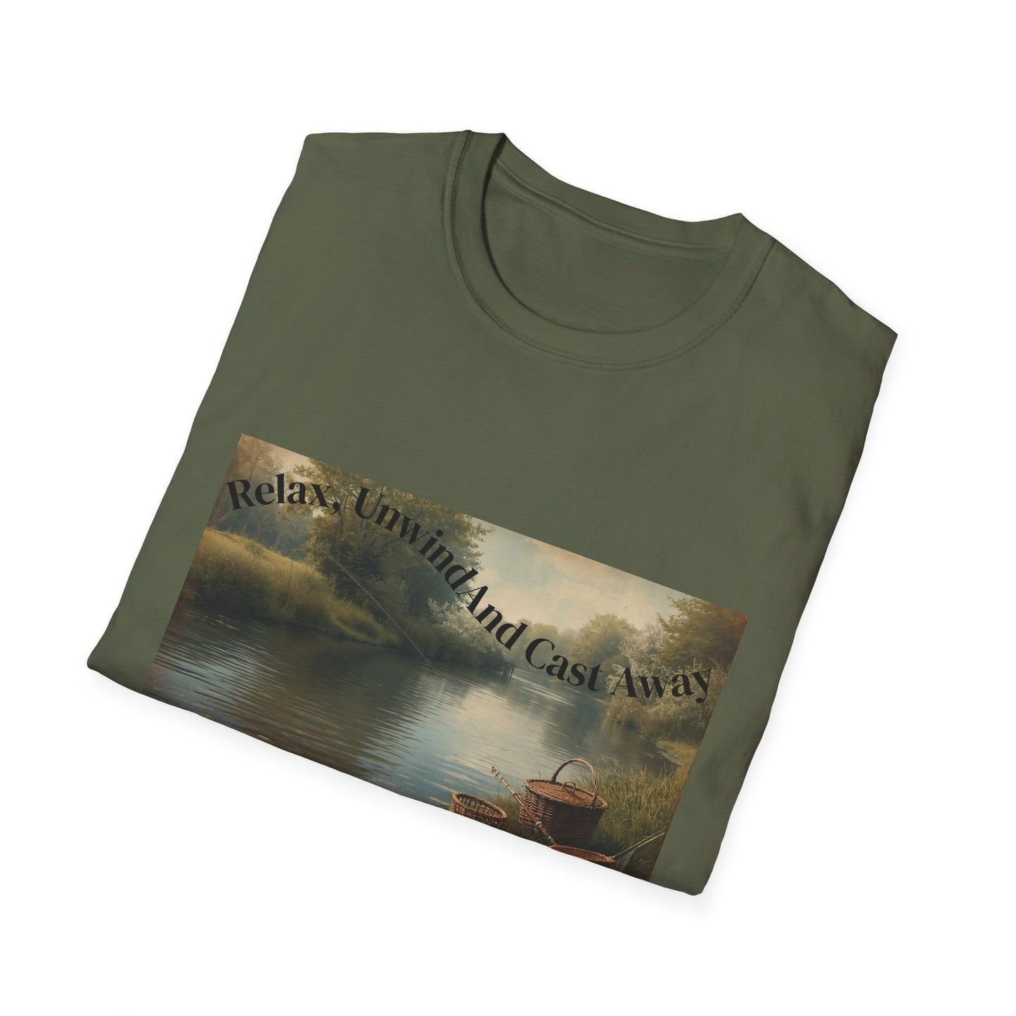 Relax, Unwind, and Cast Away Unisex T-Shirt - Perfect for Nature and Angling Enthusiasts, Gifts for Friends, Casual Wear, Outdoor Adventures
