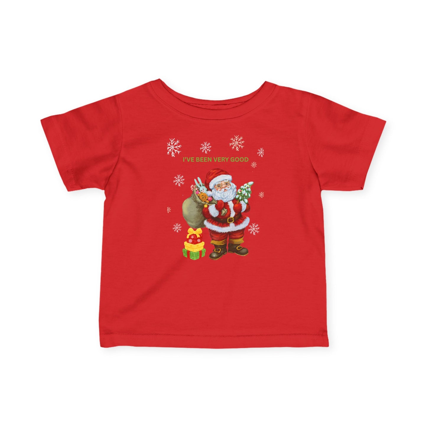 Santa Claus 'I've been very good' Infant Tee, Christmas Baby Shirt, Funny Holiday Clothing, Cute Seasonal Outfit, First Christmas Gift