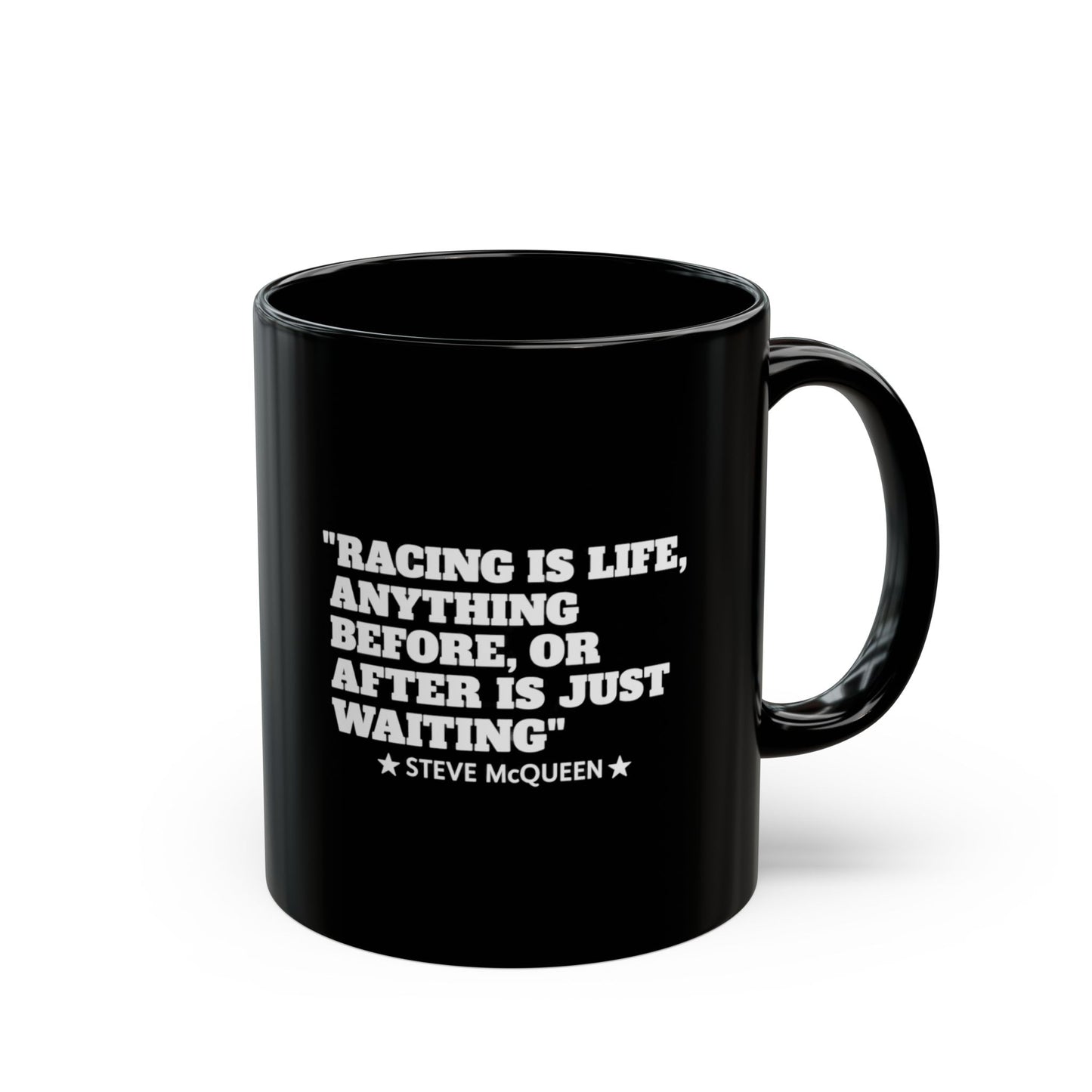 Mojo Moto MX Legends Steve McQueen Quote Black Mug