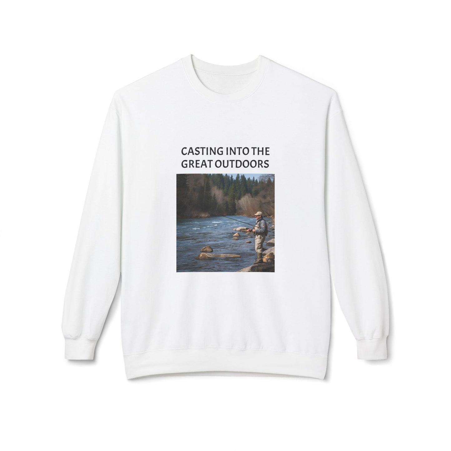 Outdoor Fishing Adventure Crewneck Sweatshirt - Cozy Gift for Nature Lovers, Fishing Enthusiasts, Outdoor Apparel, Casual Sweatshirt