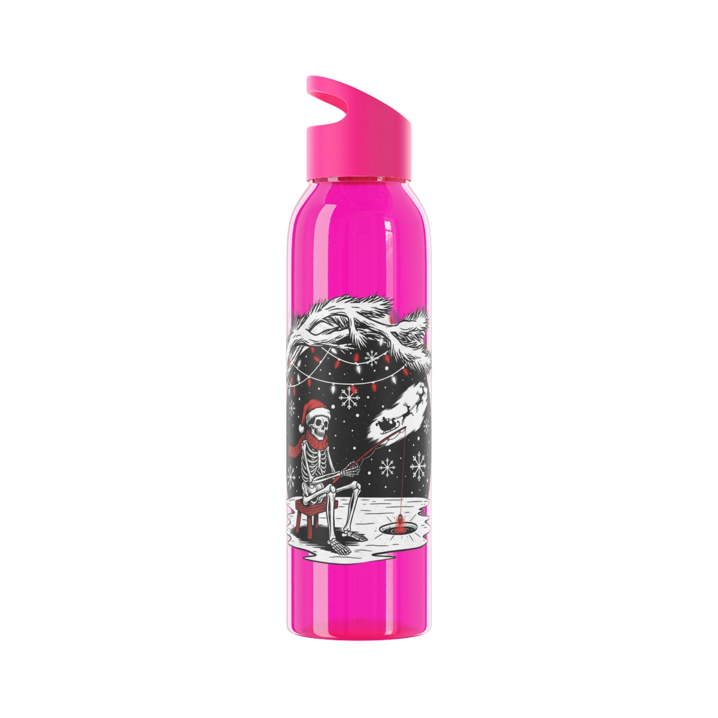 Merry Fishing Christmas Water Bottle – Skeleton Fishing Bottle