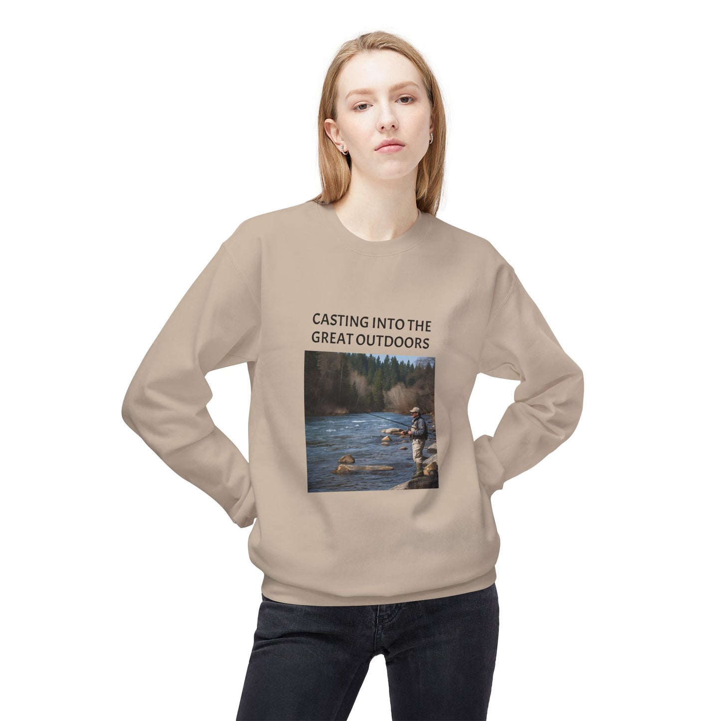 Outdoor Fishing Adventure Crewneck Sweatshirt - Cozy Gift for Nature Lovers, Fishing Enthusiasts, Outdoor Apparel, Casual Sweatshirt