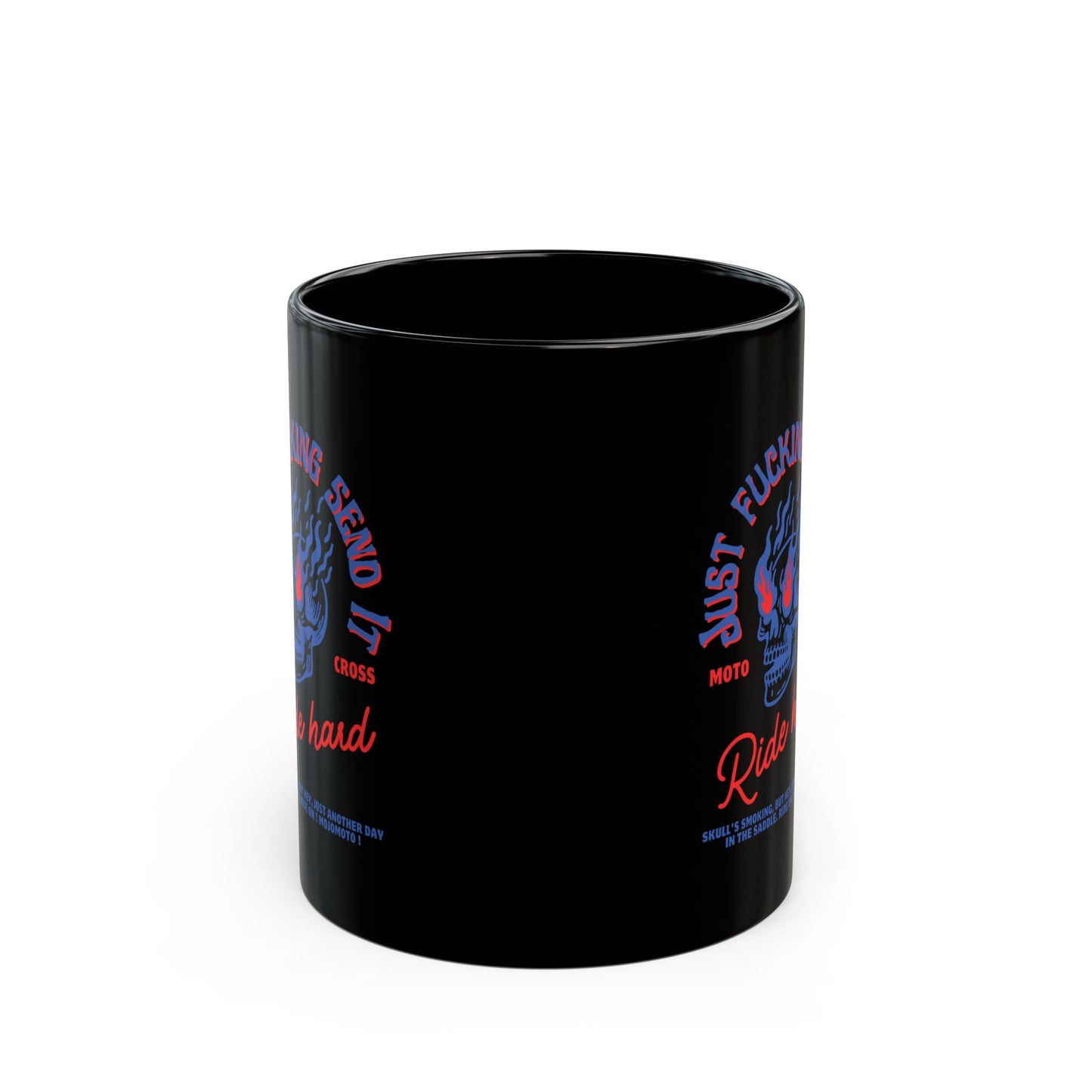 Motocross Mug, Hard Ride - Just F*cking Send It, Black Coffee Cup, Unique Motorcycle Gift, Dirt Bike Lover Present, Offroad Racing Mug