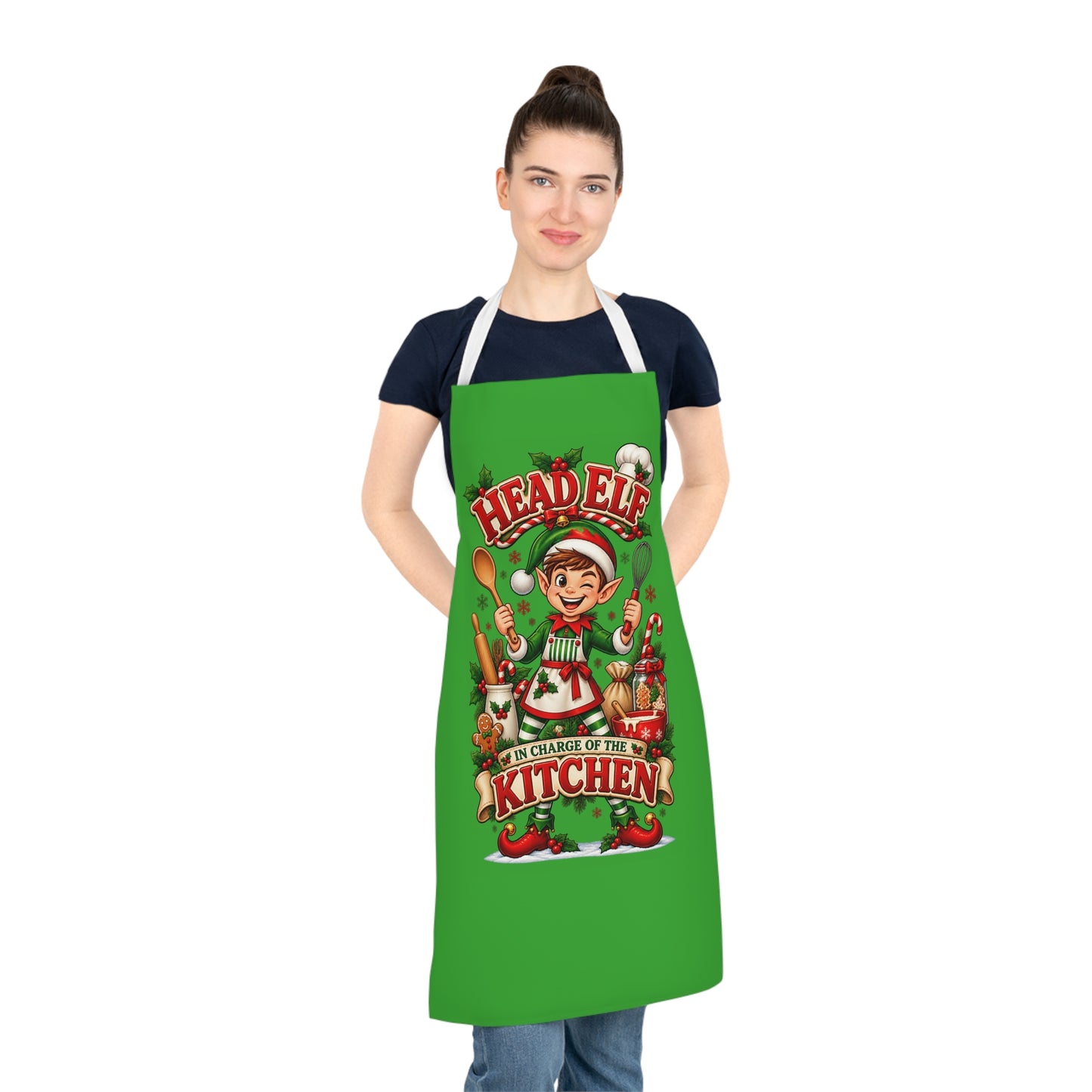 Head Elf in Charge of the Kitchen Christmas Apron