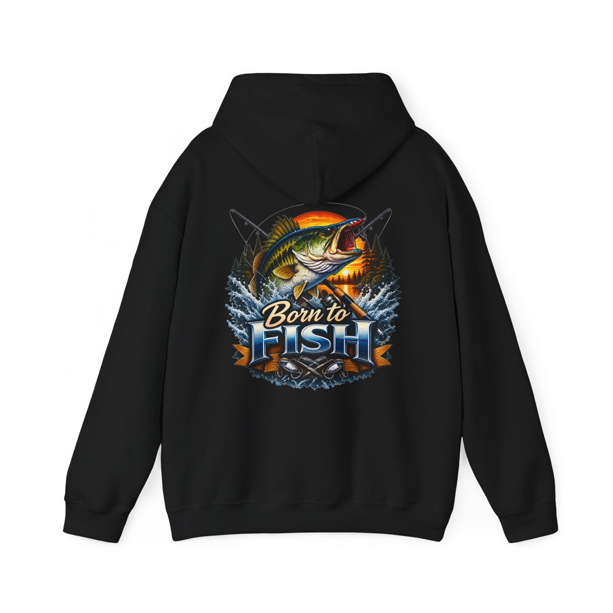 Born to Fish Back Print Hoodie β Fishing Graphic Hoodie