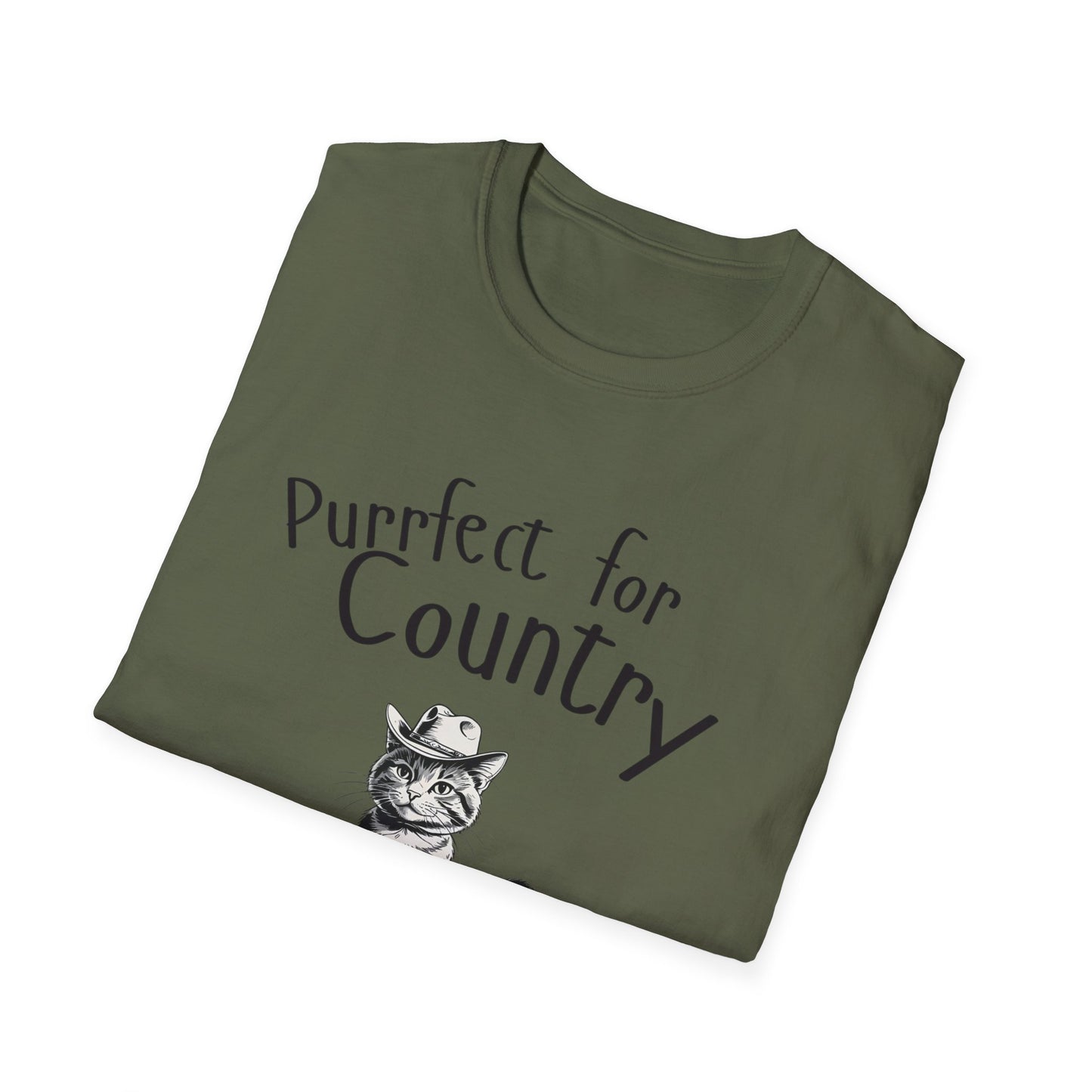 Purrfect for Country Cat Lover T-Shirt, Funny Pet Gift, Unisex Tee for Cat Owners, Cute Animal Apparel, Perfect for Birthdays, Gifts