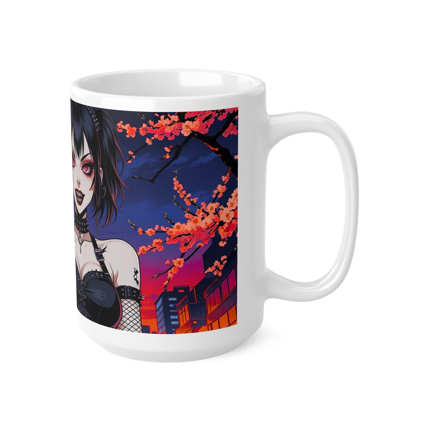 Gothic Art Mug, Alternative Style, Halloween Decor, Gift for Hot Beverage lovers, 11oz & 15oz Ceramic Mug