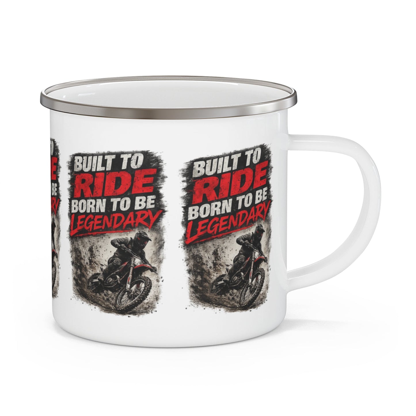 Built to Ride, Born to Be Legendary Enamel Mug - SJM Print Store