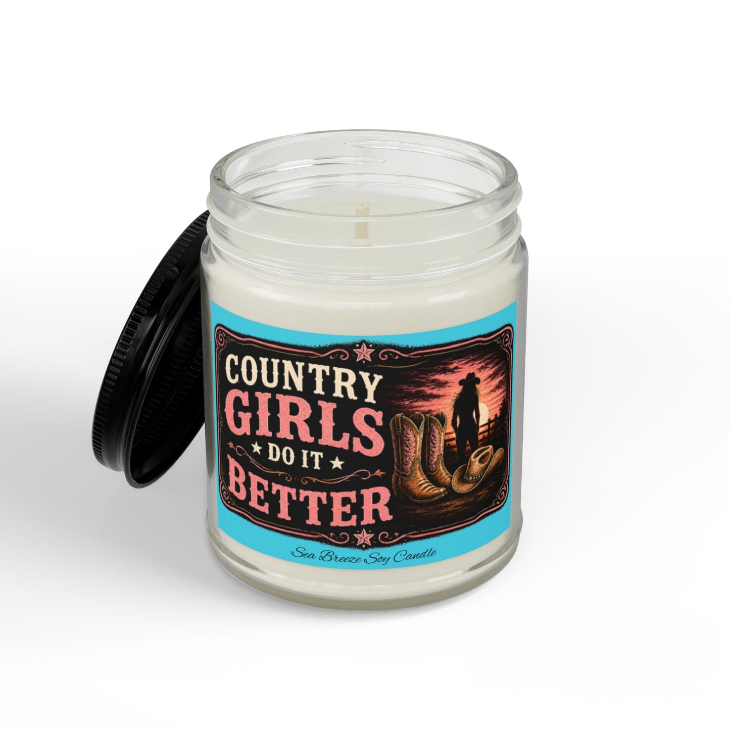 Country Girls Do It Better Sea Breeze Scented Soy Candle - SJM Print Store