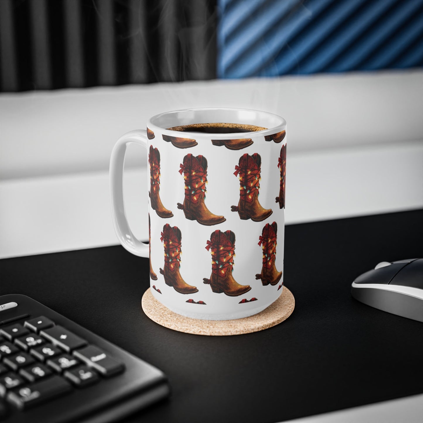 Cowboy Boot Pattern Ceramic Mug - SJM Print Store