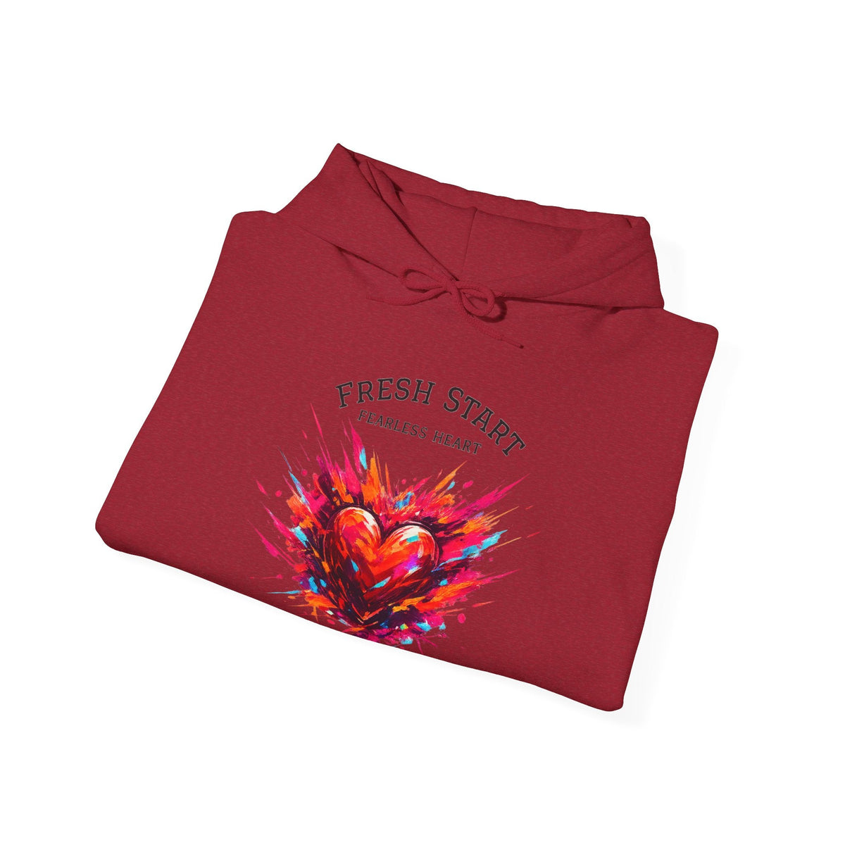 Fresh Start Fearless Heart Hoodie | Inspirational Pullover Hoodie | Positive Mindset Sweatshirt | Gifts & Lifestyle - SJM Print Store
