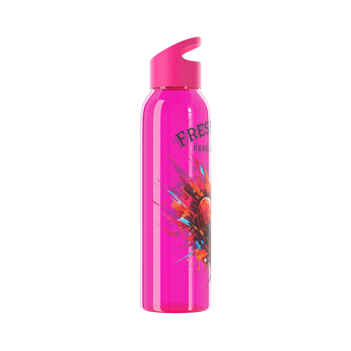 Fresh Start Fearless Heart Reusable Water Bottle | Inspirational Sports Bottle | Positive Lifestyle Drink Bottle | Gifts & Lifestyle - SJM Print Store