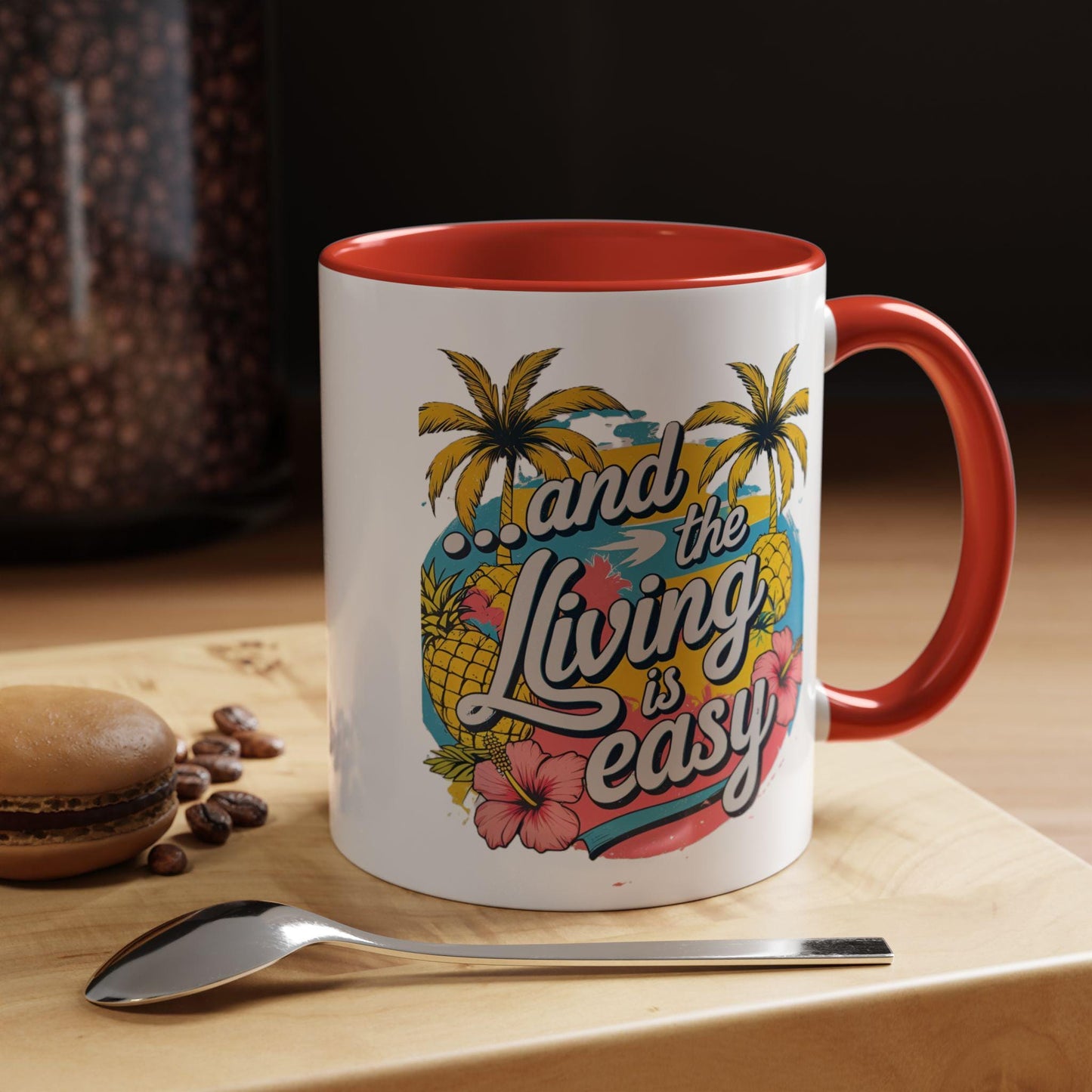 Tropical Coffee Mug with Fun Tropical Design, Perfect for Summer, Gifts for Coffee Lovers, Vacation Vibes, Relaxation