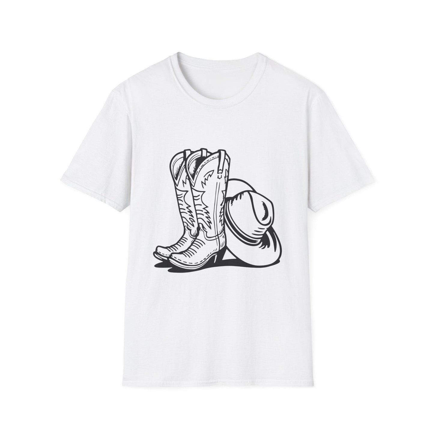 Cowboy Boots & Hat Unisex T-Shirt | Western Style Tee, Country Vibes Shirt, Rodeo Apparel, Gift for Cowboys, Casual Tee